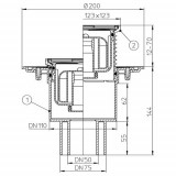 Трап HL с решеткой вертикальный HL310Npr