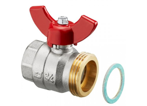 Шаровой кран для гребенки Oventrop Ду 20 G 3/4 BP х G 1 HP 1406383
