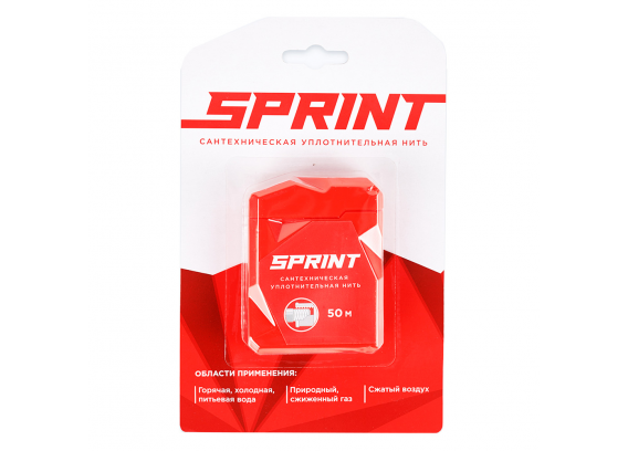 Нить уплотнительная для труб СантехМастер "SPRINT" 50 метров, бокс, блистер 61011